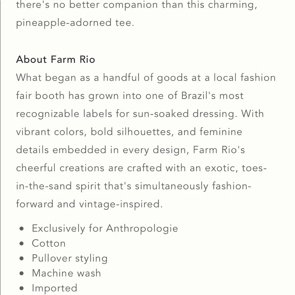 FARM Rio White Short Sleeve Tee with Green and Yellow Pineapple Print - Picture 3 of 3
